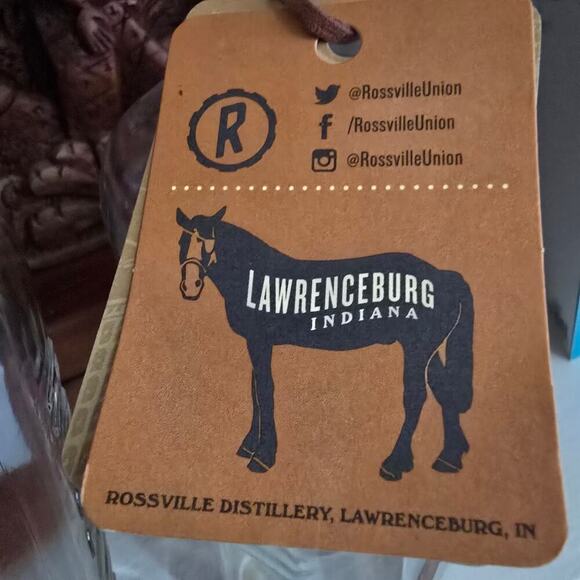 Two ROSSVILKE UNION Straight Rye Whiskey Empty Bottles 750ml Clean Craft Upcycle - Picture 5 of 5